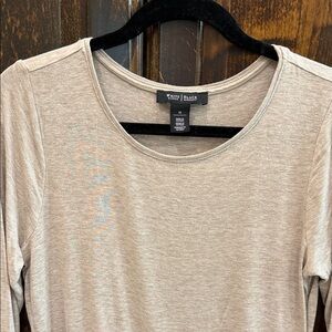 White House Black Market Beige Long Sleeve Top